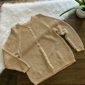 VTG Whipp Tan Pink Green Chunky Knit Sweater